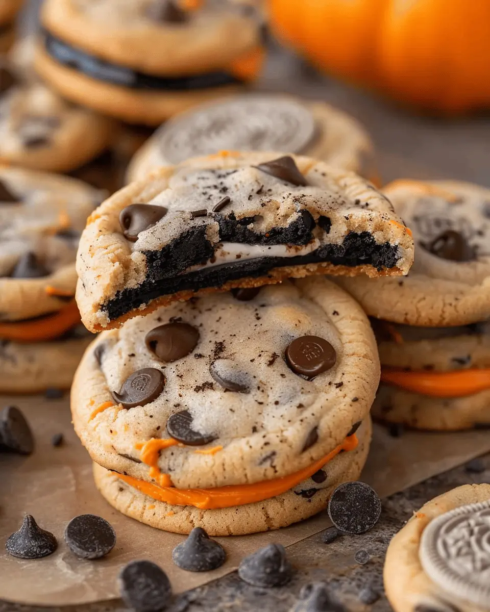 Easy Halloween Oreo Stuffed Chocolate Chip Cookies: Indulgent Treats for Your Fall Gathering