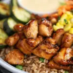 Hibachi Chicken with Fried Rice and Vegetables
