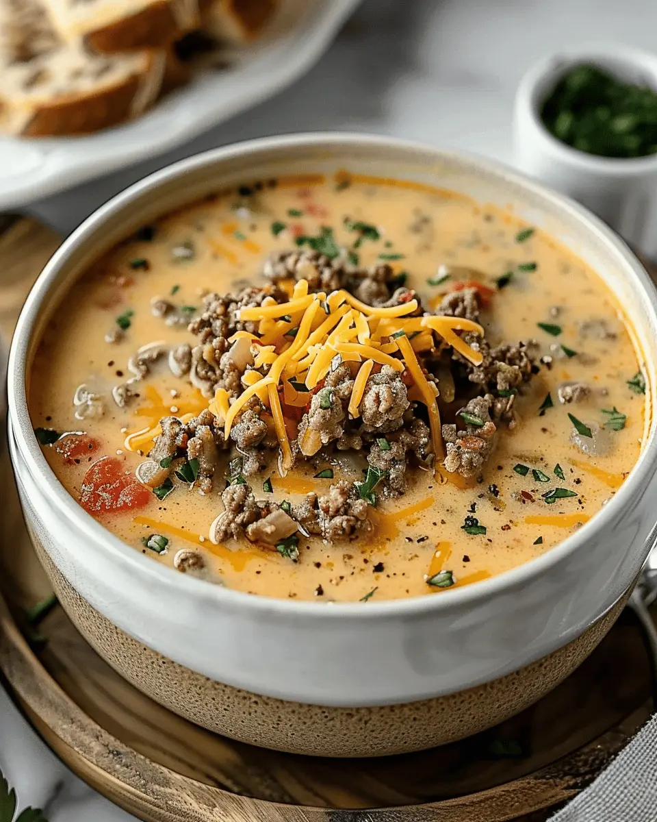 Easy Cheeseburger Soup: A Cozy Comfort Food with Turkey Bacon