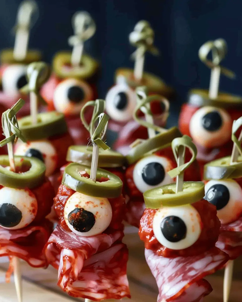 Creepy Skewered Salami Eyeballs: Easy and Fun Halloween Treats