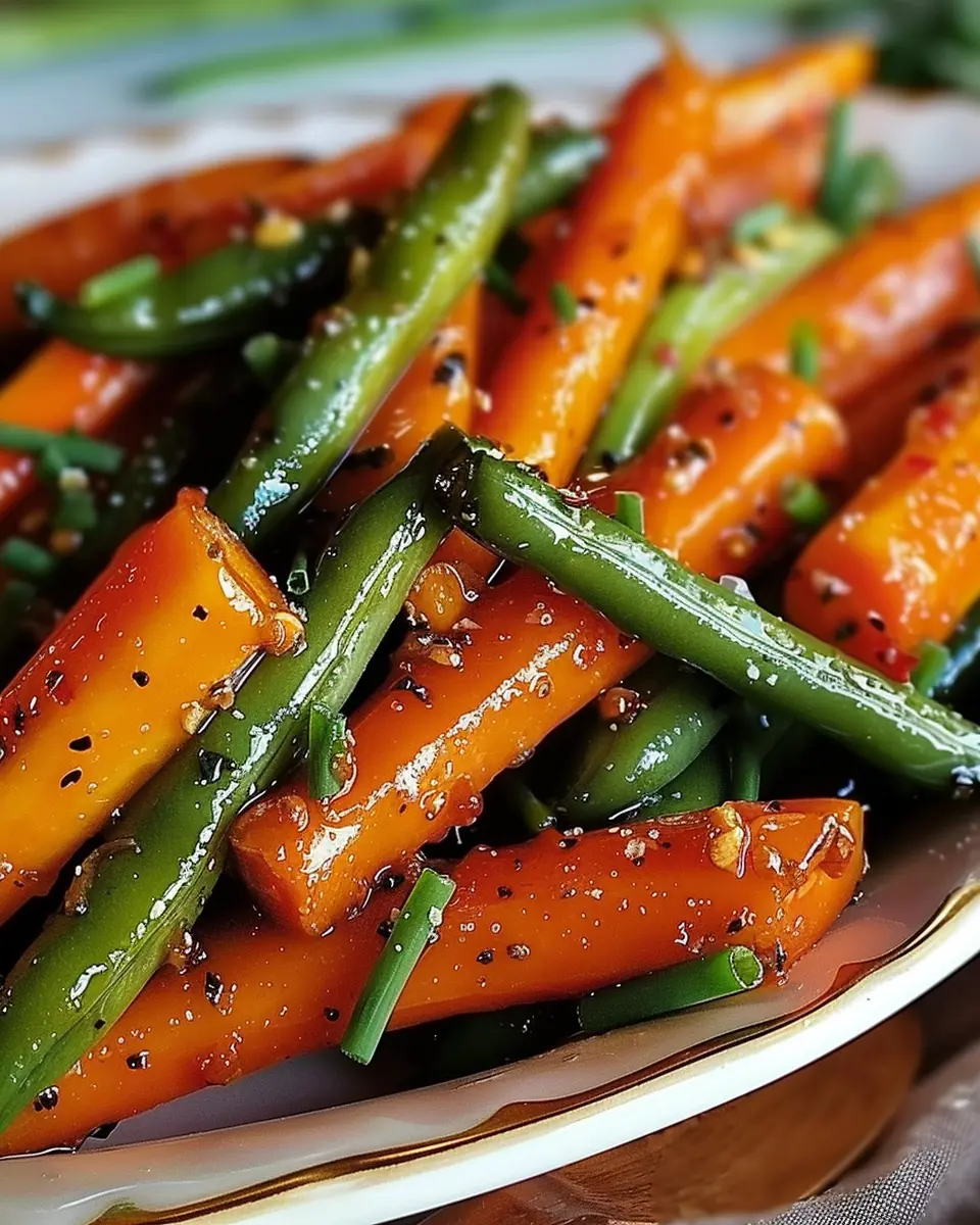 Honey Glazed Carrots Green Beans with Turkey Bacon Delight
