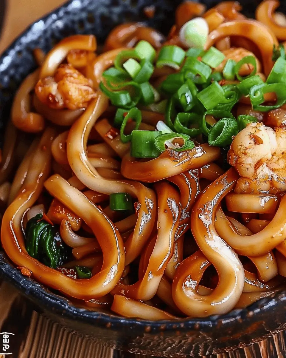 Yaki Udon: Easy Japanese Stir Fry Noodles with Turkey Bacon