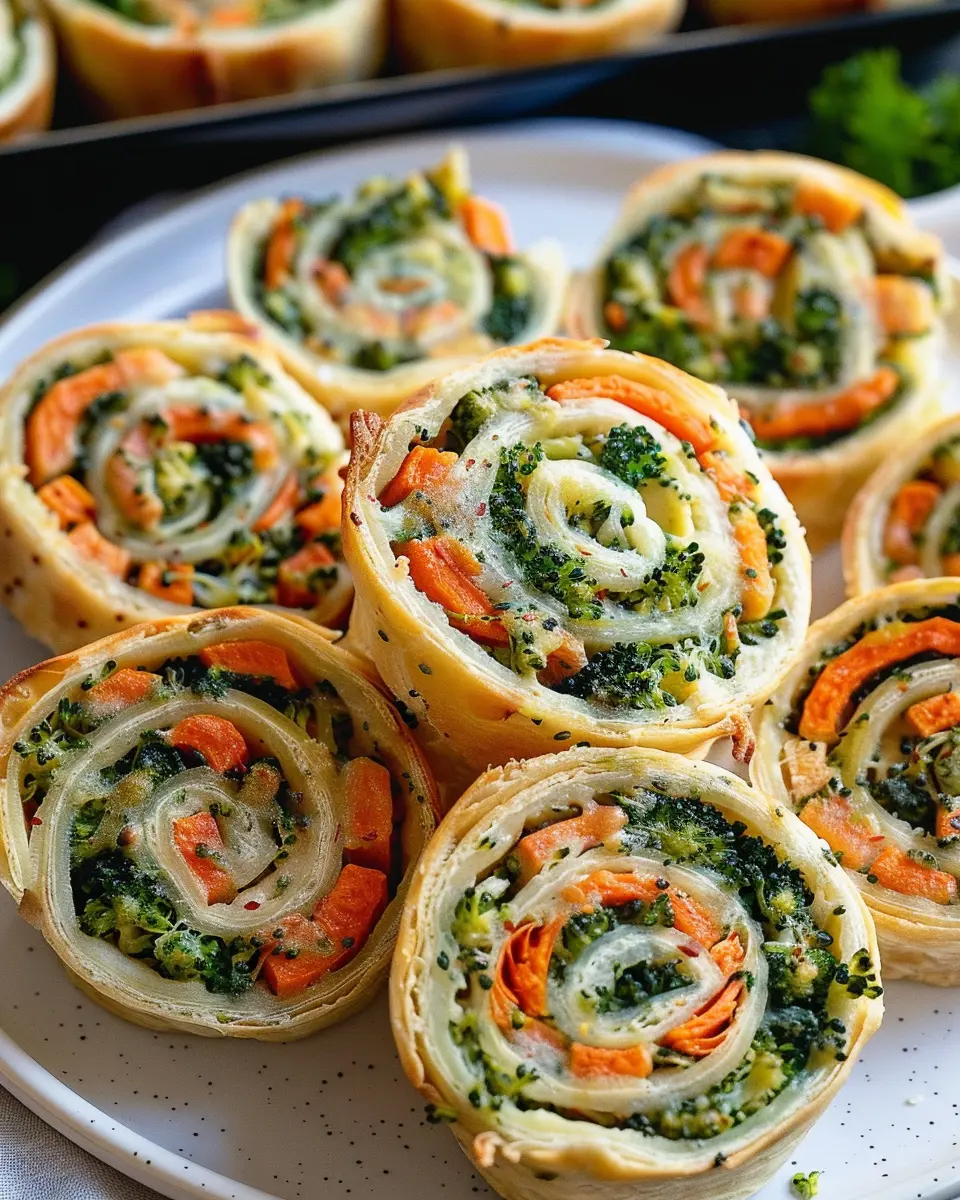 Vegan Veggie Pinwheels: Easy Delight with Broccoli and Carrots