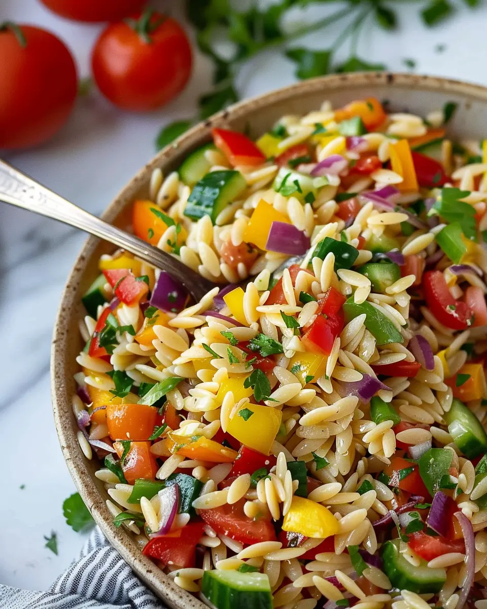 Rainbow Orzo Salad: A Colorful and Easy Delight for Everyone