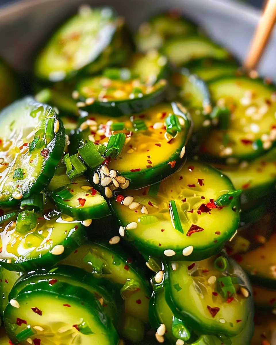 Easy Asian Cucumber Salad: Refreshing Crunch with Turkey Bacon