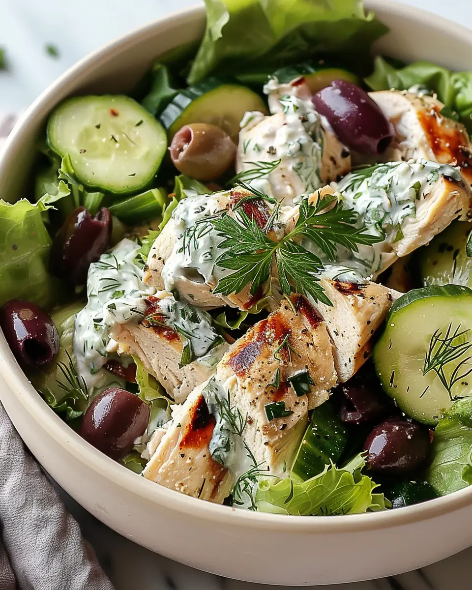 Greek Tzatziki Chicken Salad Bowl: Easy, Healthy, and Delicious