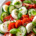 Fresh Cucumber Caprese Salad