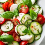 Fresh Cucumber Caprese Salad