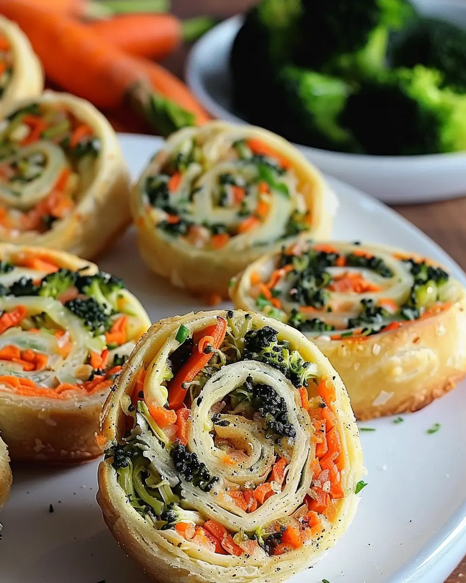 Vegan Veggie Pinwheels: Easy Broccoli and Carrot Delight