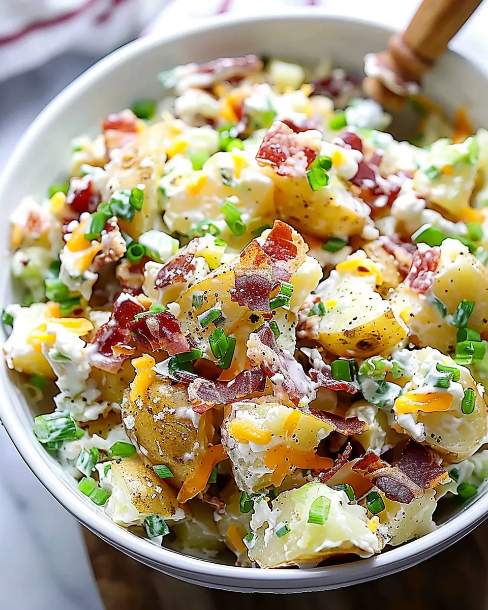 Loaded Baked Potato Salad: Indulgent Comfort with Turkey Bacon
