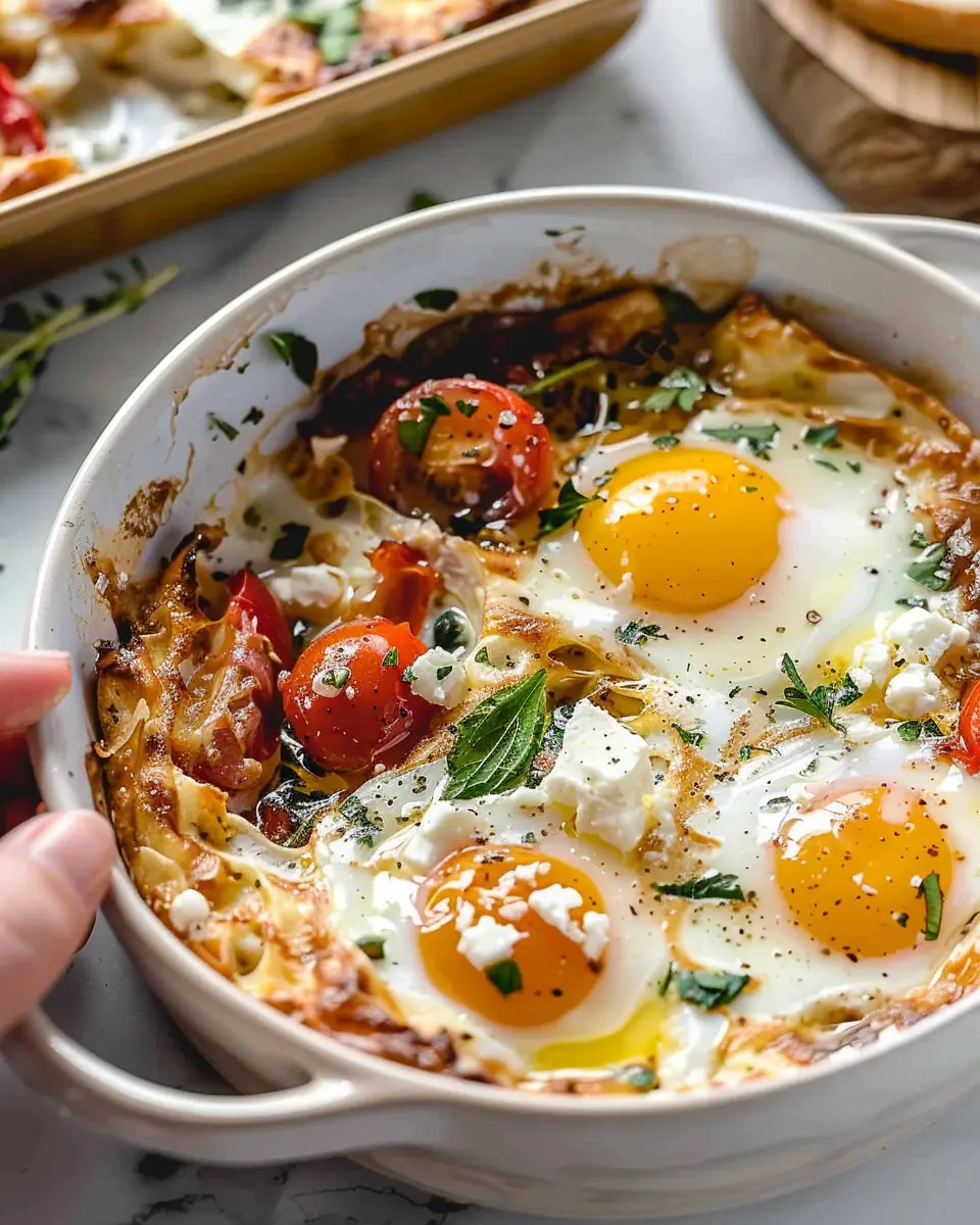 Baked Feta Eggs Recipe: A Deliciously Easy Twist with Turkey Bacon