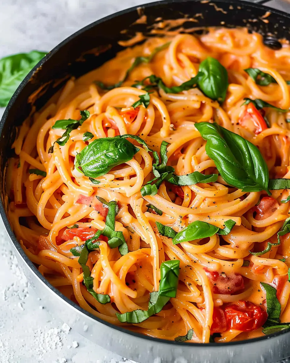 Easy One Pot Creamy Tomato Pasta with Turkey Bacon Delight