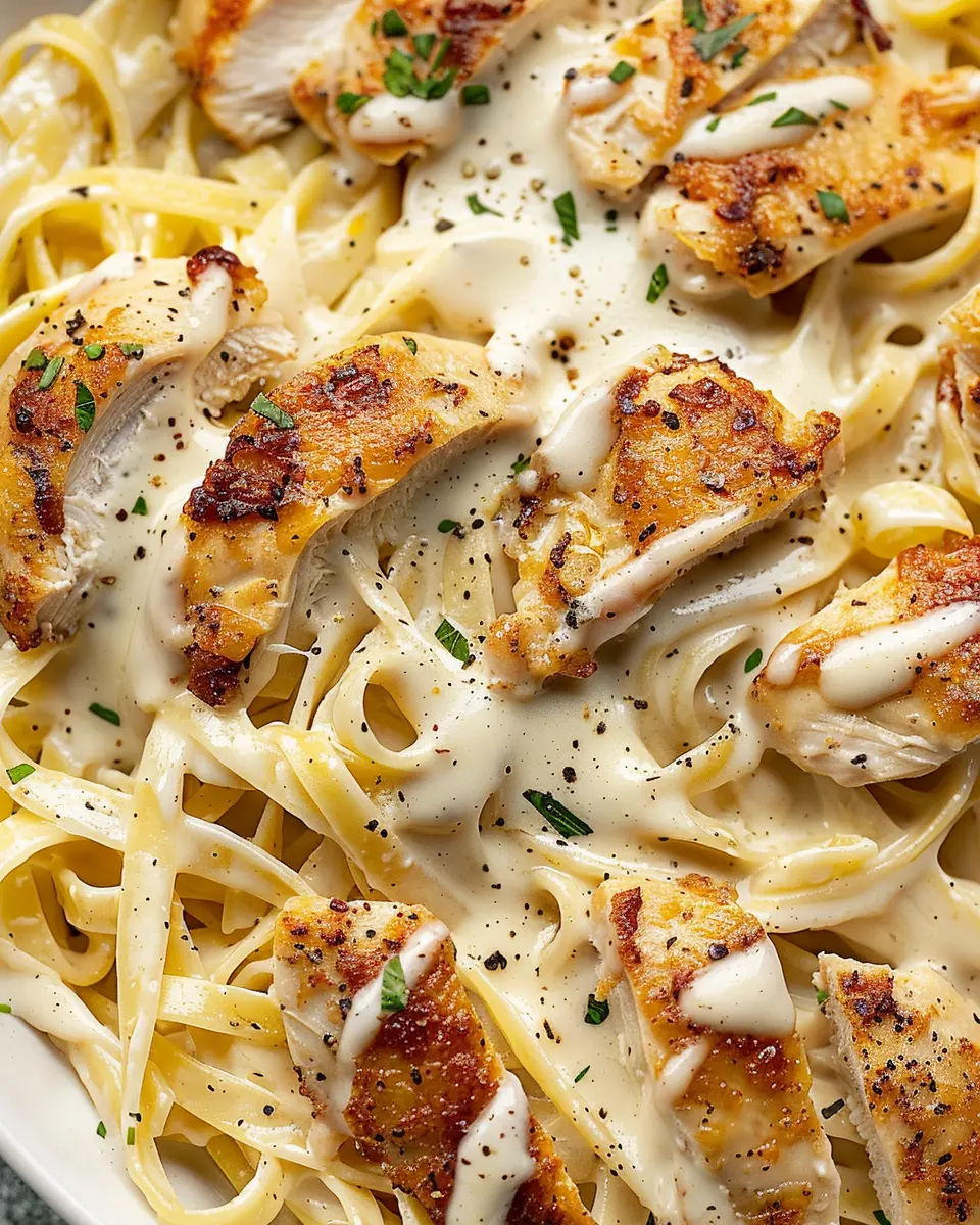 Chicken Fettuccine Alfredo with Turkey Bacon: A Comforting Twist