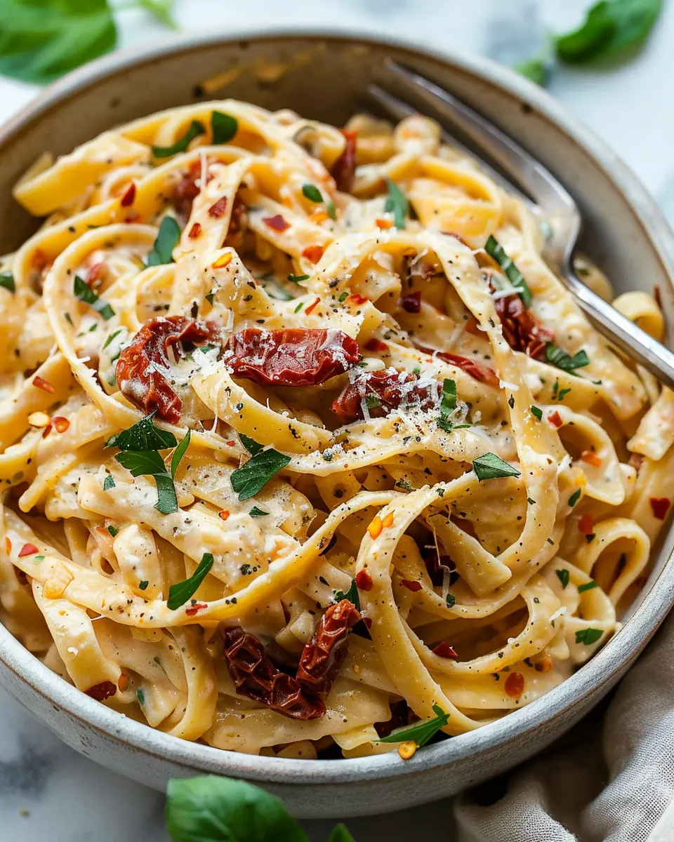 Vegan Creamy Sun Dried Tomato Pasta Recipe for Easy Comfort Food